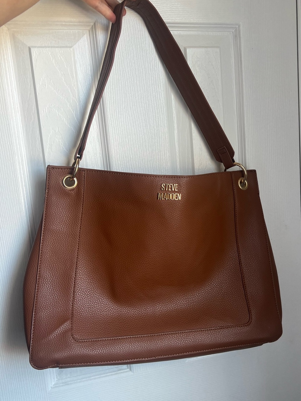 Steve Madden Cognac Brown Shoulder Tote Bag